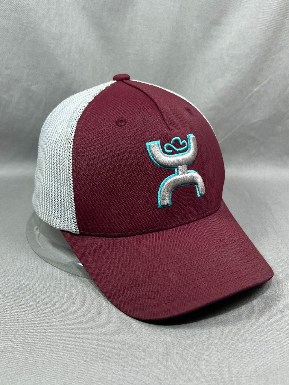 Get Your Hooey Flex Fit S/M Hat Maroon Trucker Western Farmer Rodeo Cowboy Mens